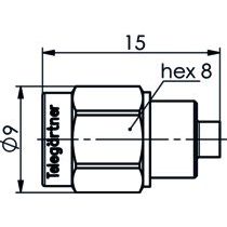 Telegärtner - Abschlusswiderstand R-SMA-Abschlusswiderstand 100024788 (M) AU,1W,23dB/6GHz