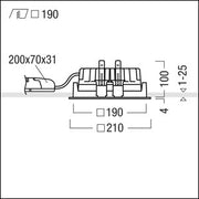 Zumtobel Group - Downlight/Strahler/Flutlicht LED-Deckeneinbauleuchte PANOS EVO #60815936 Q190L 830 230V SM WH