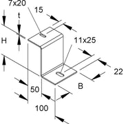 Niedax - Montagematerial für Kabeltragsystem Bodenstütze Z-förmig RSSZS 85.80 F