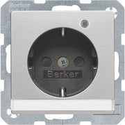 Berker - Steckdose SCHUKO-Steckdose alu samt 41106084 mit Kontroll-LED