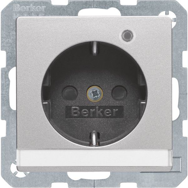 Berker - Steckdose SCHUKO-Steckdose alu samt 41106084 mit Kontroll-LED