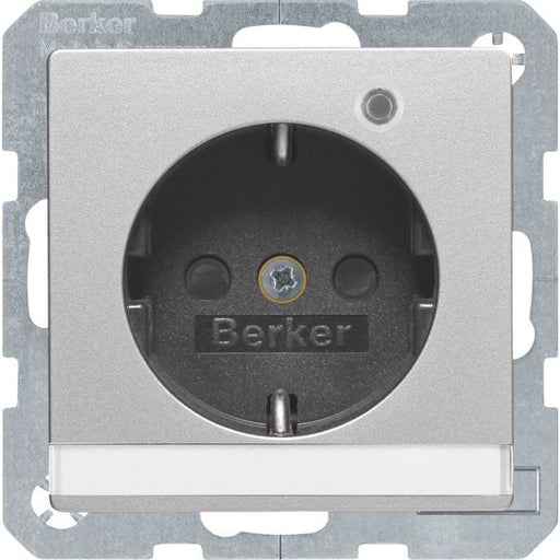 Berker - Steckdose SCHUKO-Steckdose alu samt 41106084 mit Kontroll-LED