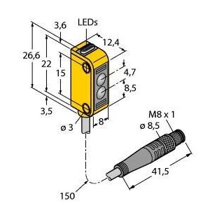 Turck - Reflexions-Lichtschranke Opto Sensor Q12RP6LPQ3 Lichtschranke − 1 Stück