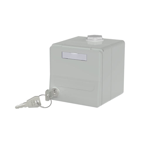 Metz Connect - Kommunikationsanschlussdose Kupfer IP44 Modul-AP-Geh. 1309470003KI grau für Keystone − 1 Stück