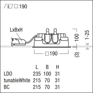Zumtobel Group - Downlight/Strahler/Flutlicht LED-Einbauleuchte P-INF Q #60818252 3000K