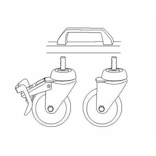 Cimco Werkzeuge - Zubehör/Ersatzteile für Werkzeugkasten, -schrank, -wagen und Werkbank Rollen-/Griffset 412369 4Rollen,2Handgriffe