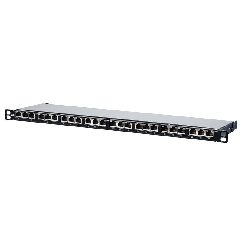 Metz Connect - Patchpanel Kupfer 24-Port Panel E-DAT 130854C-29-E C6A 0,5HE schwarz