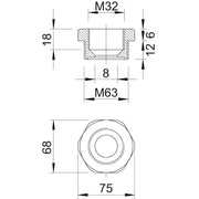 OBO Bettermann - Erweiterungs-/Reduzierring Reduktion 107 R M63-32 PA Iso,lgr − 25 Stück