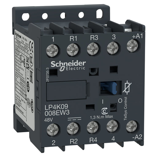 Schneider Electric - Leistungsschütz zum Schalten von Wechselstrom Schütz TeSys LP4-K LP4K09008EW3 4P 440V 20A 48V