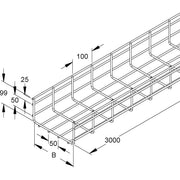 Niedax - Gitterrinne U-förmig MTS 105.300 E3 105x300x3000mm − 3 Meter