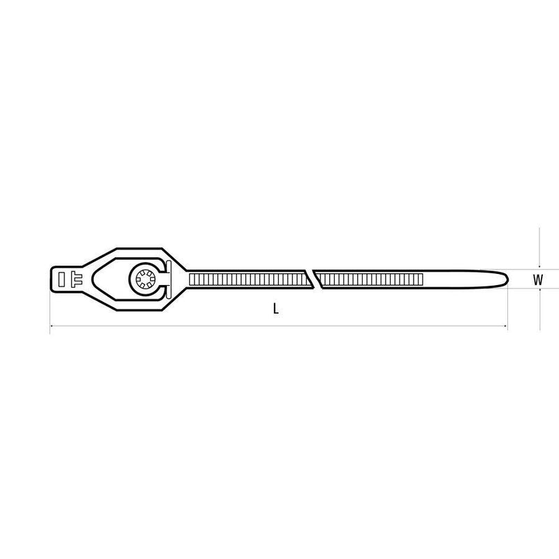 HellermannTyton - Kabelbinder Befestigungsbinder T50RS5 PA66 BK 100 190x4,6 schwarz − 100 Stück