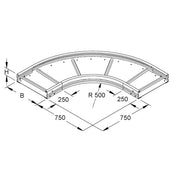 Niedax - Bogen für Kabelrinne Bogen 90Gr. WRBR 105.500 E3 105x500mm