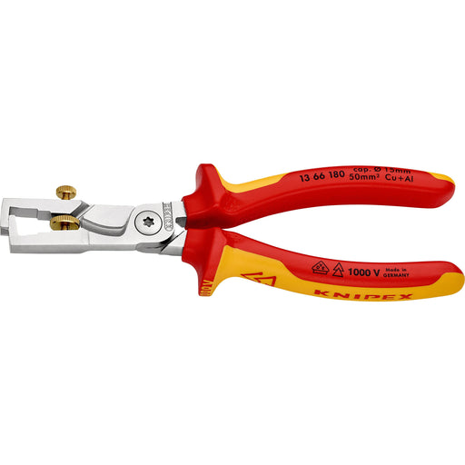 Knipex - Kabelschere StriX Abisolierzange 13 66 180 SB − 1 Stück
