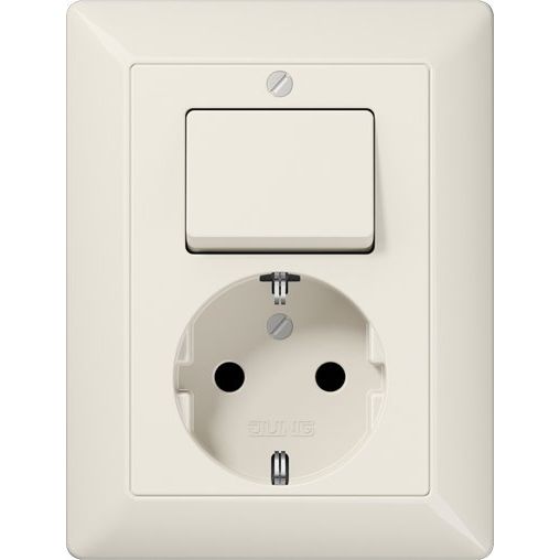 Jung - Schalter-/Steckdosenkombination SCHUKO-Steckdose ws AS 5576 U 16A 250V m.Schalter