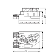 WAGO - Flachleitungsadapter für steckbare Gebäudeinstallation Abgriffmodul 772-272 5x2,5mm²,bl − 10 Stück