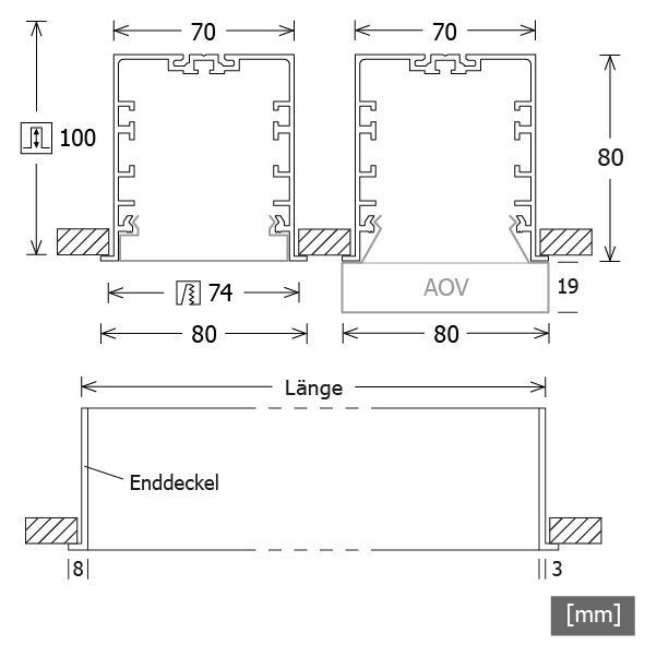 LTS Licht&Leuchten - Decken-/Wandleuchte LED-Einbauleuchte MLR070108403AOVDA.ws 840, DALI, ws