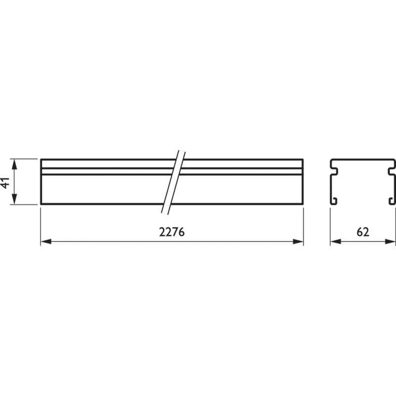 Philips Lighting - Tragschiene für Lichtbandsystem Tragschiene 9pol. LL523T4x2.5#42545399 2276mm, schwarz