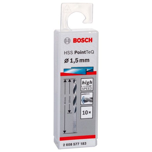 Bosch - Bohrer Metallspiralbohrer HSS 2608577183 PointTeQ DIN 338 1,5