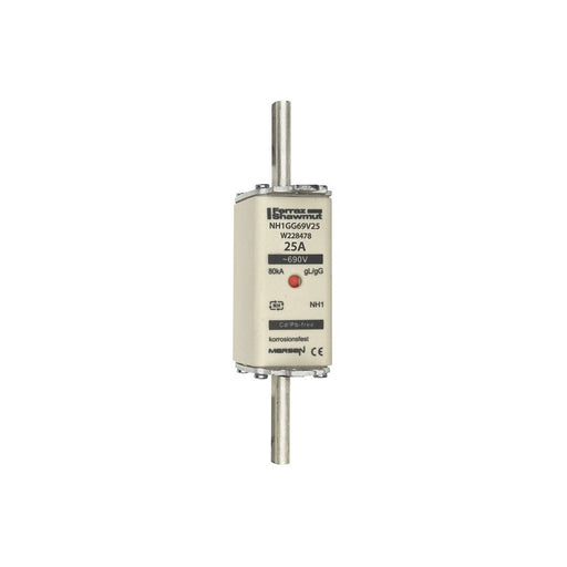 Mersen - Messersicherung NH-Sicherungseinsatz SF NH1GG69V25 Gr.1 gG 25A/690V KM − 3 Stück