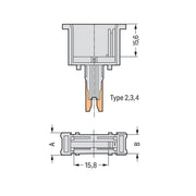 WAGO - Bauelementestecker Leerstecker grau 280-802 − 50 Stück