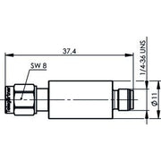 Telegärtner - Pegelsteller SMA-Dämpfungsglied 10 dB 100024830 2W 3 GHz (m-f)