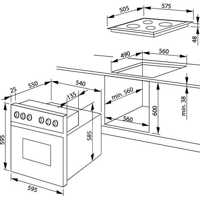 Amica - Herd EB-Herdset EHC 12709 W ws ScandiumDesign