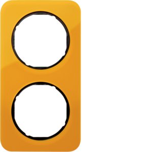 Berker - Abdeckrahmen Rahmen 2-fach 10122334 orange tra./sw glanz