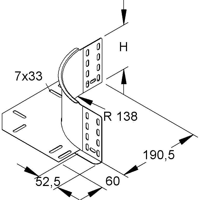 Niedax - Winkelansatzstück für Kabelrinne Eckanbaustück REK 110 E3