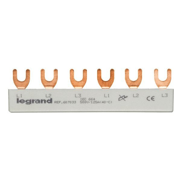 Legrand - Phasenschiene Gabelkammschiene Legrand 607033 6TE, 10 qmm − 10 Stück