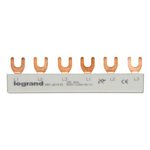Legrand - Phasenschiene Gabelkammschiene Legrand 607033 6TE, 10 qmm − 10 Stück