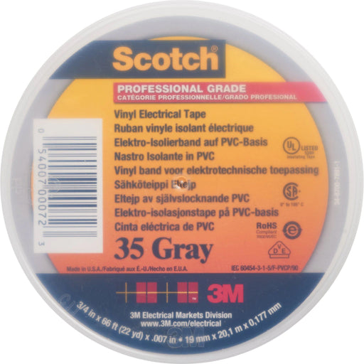 3M - Klebeband PVC Elektro-Isolierband Scotch 35 19x20 grau 19 mm x 20 m, grau