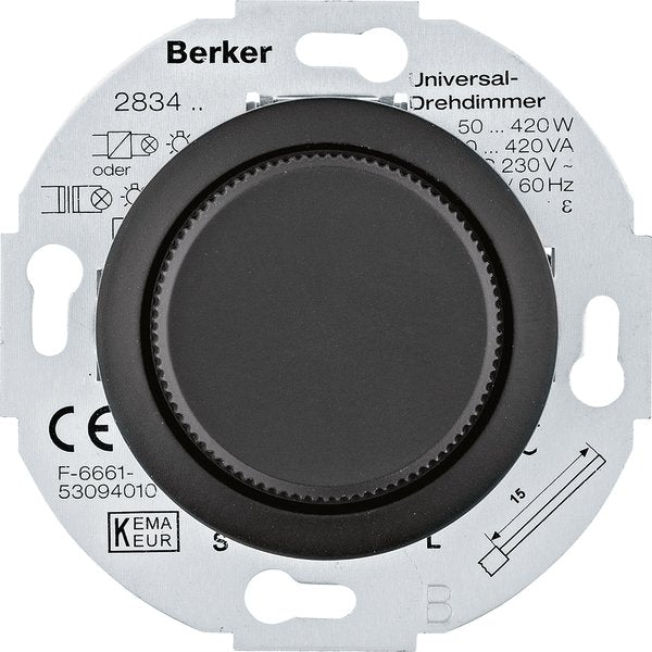 Berker - Dimmer Universal-Drehdimmer MAN0101317 mit Zentralstück