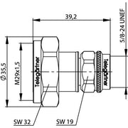 Telegärtner - Koax-Kupplung Adapter 7-16/ N (M-M) 100024538 50Ohm