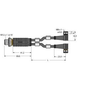 Turck - Passiver Sensor-/Aktor-Verteiler (mit Leitung) Zweifachverteiler VBRS4.4-2 #6630419