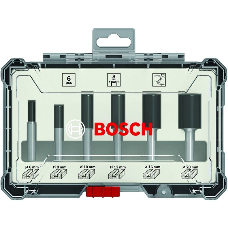 Bosch - Werkzeugset PRO Nutfräser-Set, Schaft 2607017466 8 mm, 6-tlg
