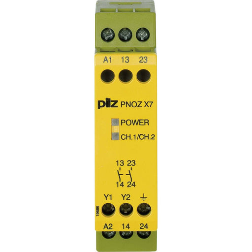 Pilz - Gerät zur Überwachung von sicherheitsgerichteten Stromkreisen Not-Aus-Schaltgerät PNOZ X7 #774057 240VAC 2n/o