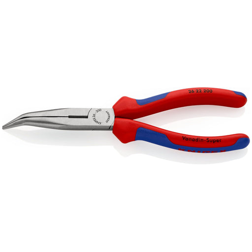 Knipex - Flachzange Flachrundzange 26 22 200 SB mit Schneide, 200mm