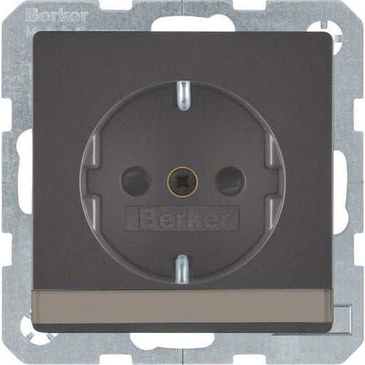 Berker - Steckdose SCHUKO-Steckdose anth/sa 41496086 m. Beschriftungsfeld