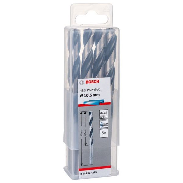 Bosch - Bohrer Metallspiralbohrer HSS 2608577273 PointTeQ DIN 338