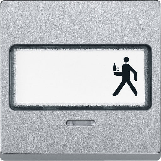 Merten - Abdeckung/Bedienelement für Installationsschalterprogramme Wippe Kontr.Fenster alu 434660 mit Schriftfeld