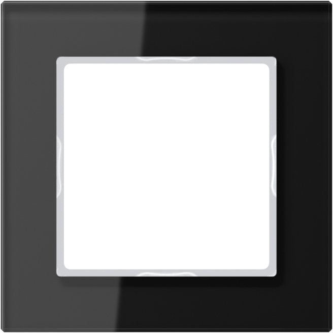 Jung - Abdeckrahmen Glasrahmen 1-fach sw AC 581 GL SW waage/senkrecht