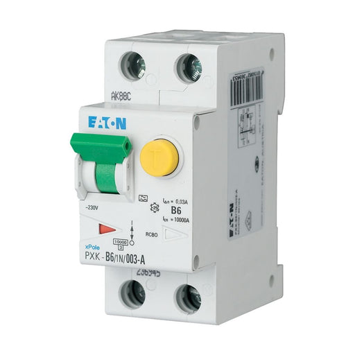 Eaton - Kombination FI-Schalter/Leitungsschutzschalter FI/LS-Kombischalter PXK-B6/1N/03-A C 6A 1p+N, 300mA