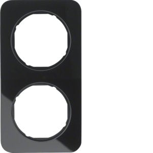Berker - Abdeckrahmen Rahmen Glas/sw 10122116 2fach