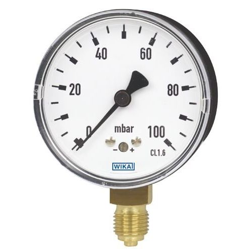 Wika Wiegand - Rohrfedermanometer KapsFedMano 611.10.050 Cu 4467257 -250..0mbarG1/4Brue