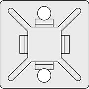 HellermannTyton - Befestigungssockel und -element für Kabelbinder Klebesockel MB5APT-A-PA66-BK 38x38mm sw − 100 Stück