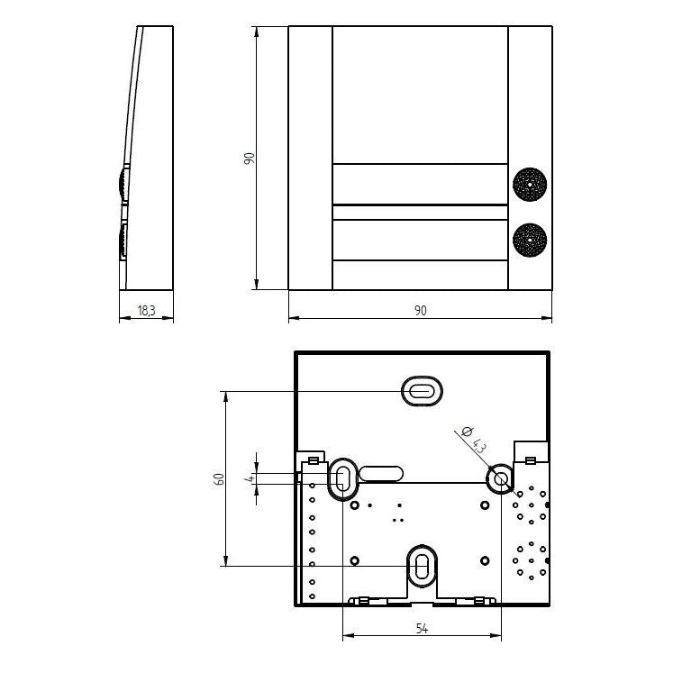Grothe - Klingeldrücker Klingeltaster 2fach DOMOLUX DUO SIM/SW 90x90x18,5mm, sil/sw