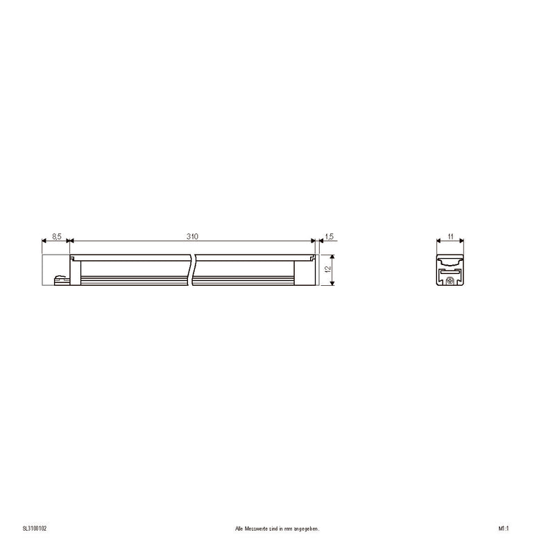 EVN Lichttechnik - Decken-/Wandleuchte LED-Anbauleuchte 24V SL3100102 3000K alu