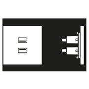 Jung - Multifunktions-Anschlussdose Multimedia-Anschluss alu MA AL 1153 2 x USB m.Tragring