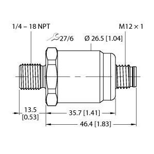 Turck - Druck-/Absolutdruckmessumformer Drucktransmitter PT0.05V-1 #100004659 mit Stromausgang