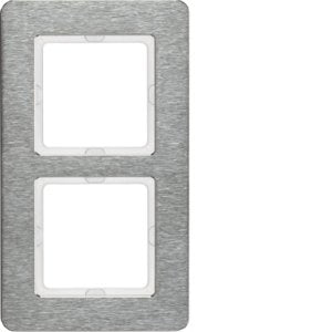 Berker - Abdeckrahmen Rahmen 2f. eds/gebürstet 10126083 senkrecht